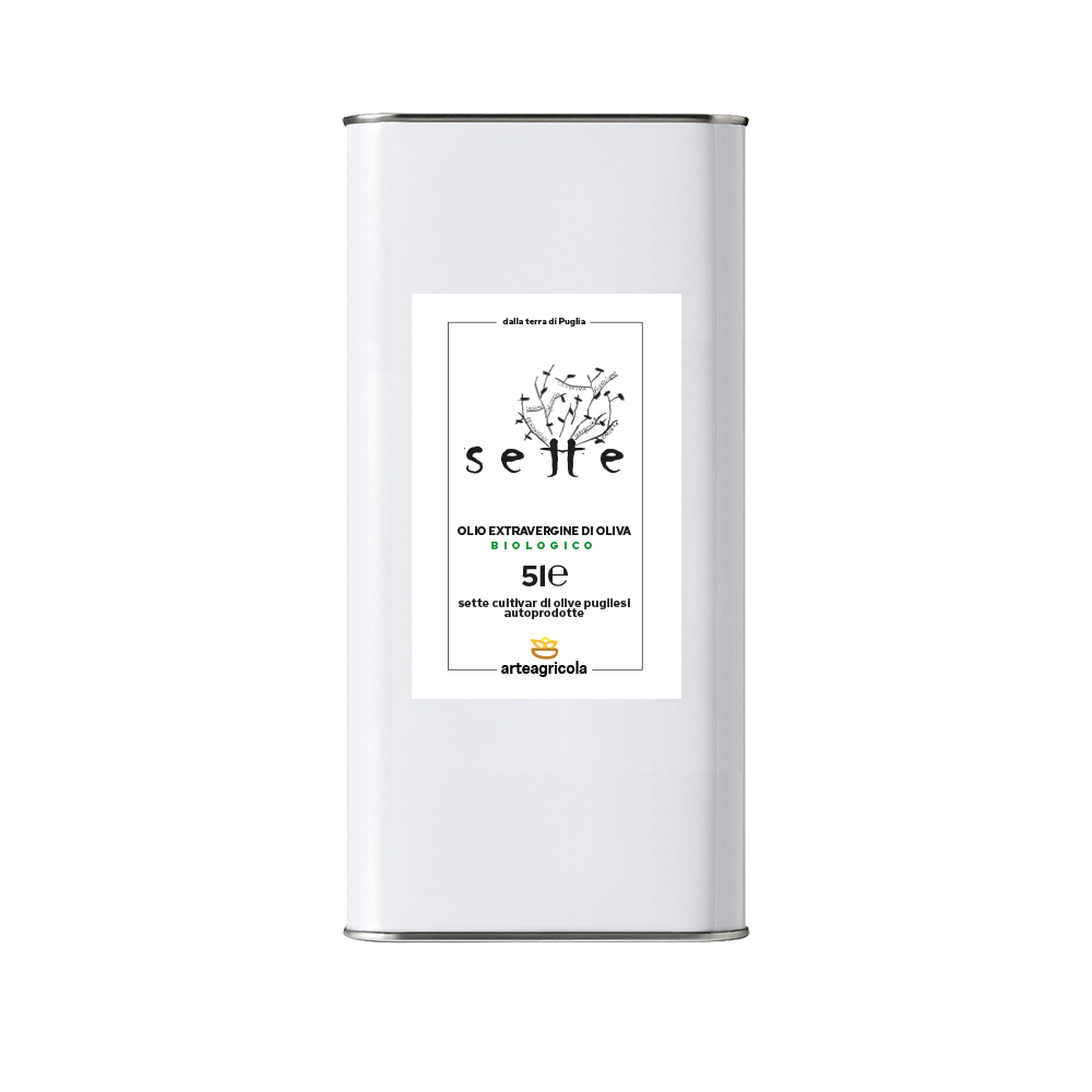 Olio 5l BIO F Uno scrigno di essenze oleose.
Olio extravergine di oliva, prodotto da sette cultivar autoctone pugliesi, provenienti da un unico campo. Spremuto a freddo entro 12 ore dalla raccolta.
5l.