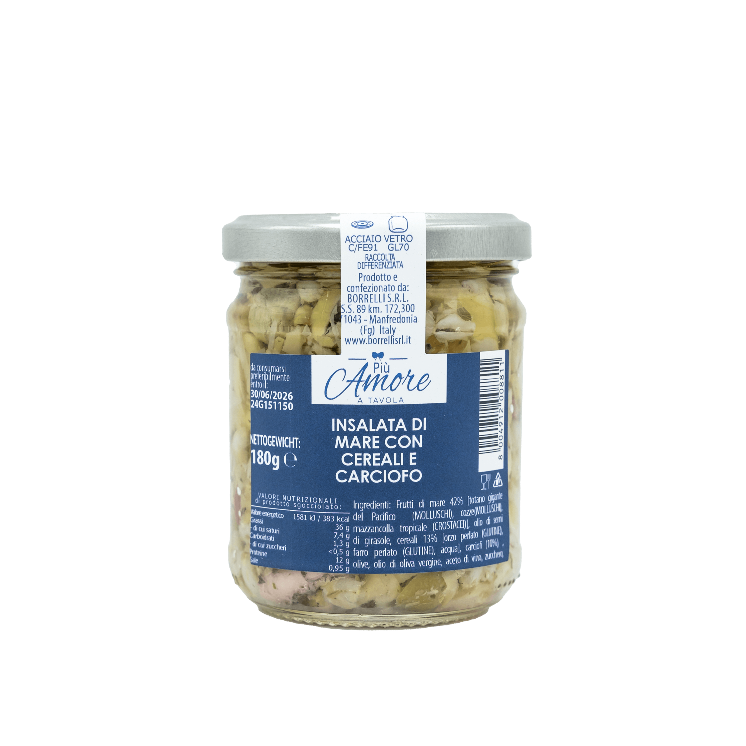 Insalata mare ET Insalata di mare con cereali etichetta - Arteagricola conserve artigianali